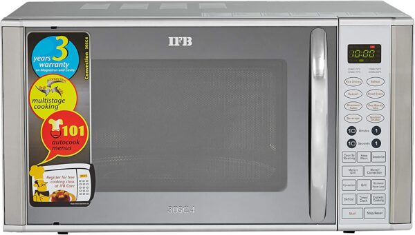 IFB 30 L Convection Microwave Oven (30SC4, Metallic Silver)